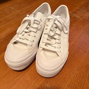 adidas Off-White Low-Top Canvas Sneakers